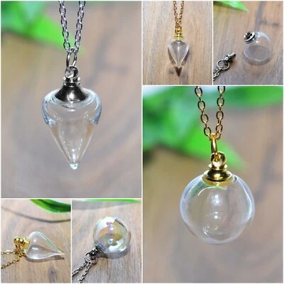 SELBST BEFÜLLEN Glaskugel Halskette Glas Anhänger befüllbar Muttermilch Fellnase - Bild 1 von 2