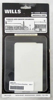 HO and OO Scale Tongue-and-Groove Boarding (4pcs) - Wills #SSMP220 - Image 1 of 2