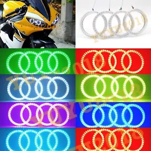 RGB halo ring for Yamaha YZF R6 03-05 R6S 06-09 bright angel eye DRL bluetooth - Picture 1 of 16