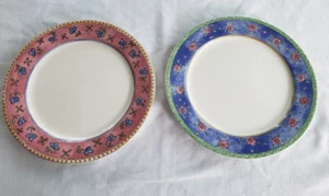 SANGO WATERCOLORS Sue Zipkin Dinner Plates BLUEBERRY SKY & STRAWBERRY FIELD - Picture 1 of 5