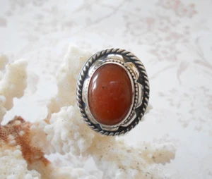 Sterling Carolyn Pollack Carnelian Ring size 10.5 4181R - Picture 1 of 11
