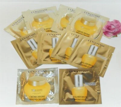 L'Occitane Immortelle 5 Divine Cream and 5 Divine Eyes Sample Travel Packets New - Image 1 of 3