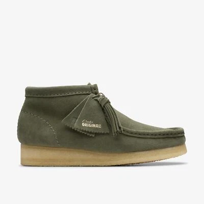 [26179160] WOMENS CLARKS WALLABEE BOOT KHAKI/GREEN SDE - Image 1 of 4