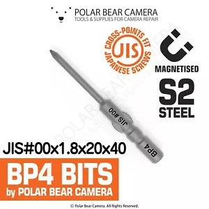 BP4 JIS #00x1.8x20x40 Crosspoint Screwdriver Bit Japanese Camera Lens Repair - Picture 1 of 4