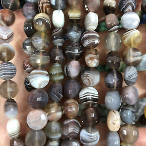 Botswana Agate Coin Faceted Stone Bead Natural Beads For Jewelry Making 8mm 10mm