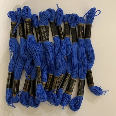 13 Embroidery Floss Skeins 9yd American Thread Co Star Six Strand #1035 Blue - Image 1 of 4