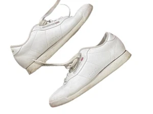Old School Reebok Classic Plain White Shoes Women’s USA 7 D - Picture 1 of 5