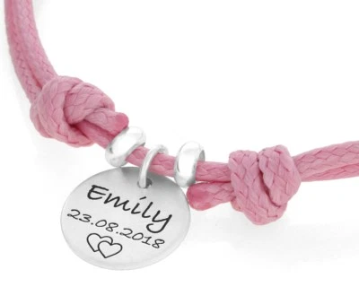 GALWANI Armband mit Gravur zur Taufe Taufarmband mit Wunschgravur Kinderschmuck Name