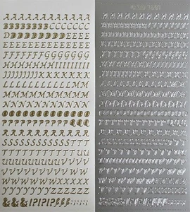 6mm UPPERCASE ALPHABET Elegant PEEL OFF STICKERS Capitals Type 2 Alphabets - Picture 1 of 5