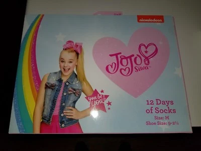 JoJo Siwa 12 Days Of Socks of CHRISTMAS Advent Box - M Girls NICKELODEON - Image 1 of 3
