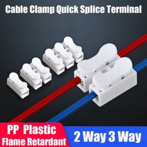 Cable Clamp Quick Splice Terminal Block Spring Wire Connectors 2 Way 3 Way - Picture 1 of 9