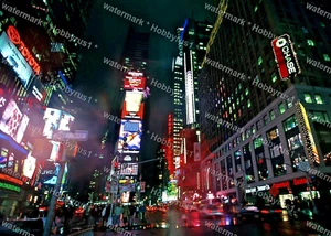 Times Square Nachtlichter New York City NYC Szene Original 35mm Foto Dia - Bild 1 von 2