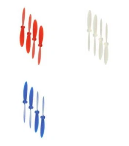 Hubsan X4 H107D One Set of Four Blue Red and White 55mm Propellers - Picture 1 of 7