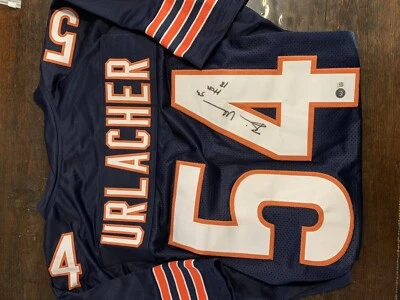 Brian Urlacher signed Chicago Bears Football Jersey (Beckett) Inscribed HOF - Image 1 of 3