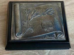 Vintage Cigarette Box BRUNEL Sterling Silver and Wood Italy - Picture 1 of 12