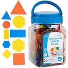edxeducation Transparent Attribute Blocks - Mini Jar Set of 60 - Colorful,