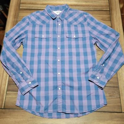 Camisa Urban Pipeline LS Roxa Xadrez Pérola Snap - Tamanho Médio - Imagem 1 de 4