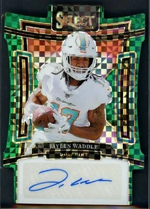Jaylen Waddle Green Prizms Die-Cut Auto /5 2023 Panini Select - Picture 1 of 2