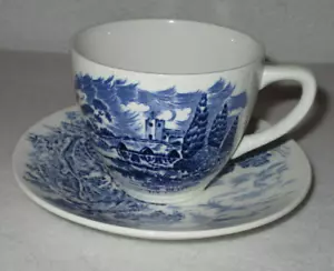 Set 6 tazze da tè e piattini ENOCH Wedgwood England COUNTRYSIDE blu bianco disponibili - Foto 1 di 9