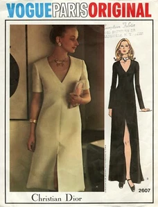 Vestido Vogue 2607 CHRISTIAN DIOR Corte Alto Línea A con Costuras Curvas Talla 10 COMPLETO - Imagen 1 de 5