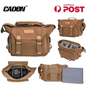 Canvas Camera Bag Crossbody Messenger Shockproof For Sony Nikon Canon DSLR/SLR - Picture 1 of 12