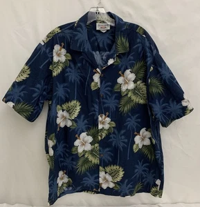 Herren Pacific Legend Baumwolle Marineblau Hawaii Blumen Kurzarm Hemd Größe XL - Bild 1 von 6