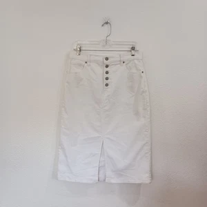 Falda midi vaquera blanca Banana Republic, talla 6 - Imagen 1 de 7