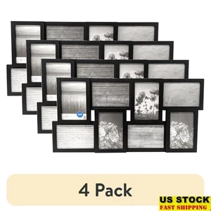 8 Opening Collage Frame 4x6 Photos Horizontal Vertical Wall Mount Display New - Picture 1 of 8