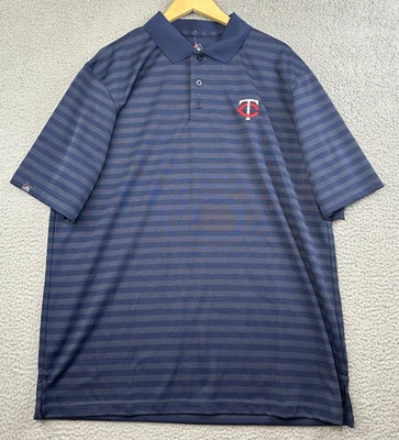 Minnesota Twins Polo Shirt XL Blue Majestic Short Sleeve MLB NWT - Image 1 of 4