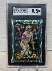 Jackson Merrill 2024 Topps Chrome Update RC Aqua RayWave Refractor /199 SGC 9.5 - Picture 1 of 2