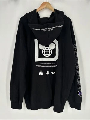 Disney World Parks Authentic Black EST 1971 Zip Up Hoodie Jacket Sz 2X NWT - Image 1 of 4