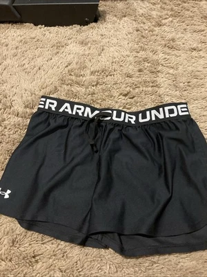Under Armour Heat Gear Youth XL Black Loose Shorts with Drawstring - Image 1 of 4