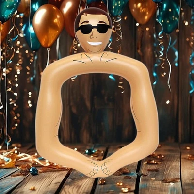 Muscular Man Large Favors Inflatable Photo Frame for Family Friends Holiday - Image 1 of 4