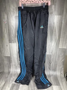 Adidas Herren Trainingshose Vintage Y2K Gr. Medium schwarz Streifen Reißverschluss Bündchen Training - Bild 1 von 5