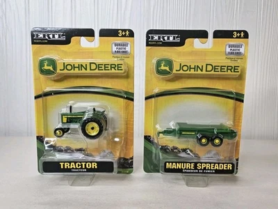 Ertl John Deere 1/64 Scale Die Cast Plastic Tractor & Manure Spreader Set of 2 - Image 1 of 4