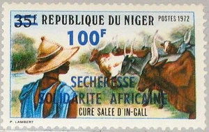 NIGER 1973 394 282 Solidaridad Africana Sequía Emergencia Embalaje original Sequía Solidaridad ** - Imagen 1 de 1