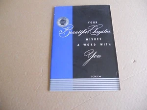 Chrysler New Yorker 1949 instrucciones de funcionamiento manual del propietario nuevo en stock - Imagen 1 de 6