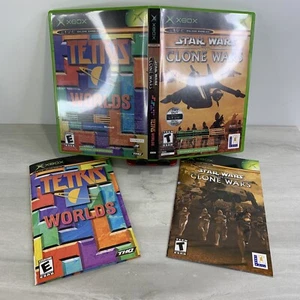 Star Wars: The Clone Wars/Tetris Worlds (Microsoft Xbox, 2003) Not For Resale - Picture 1 of 3