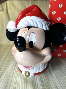 Tarro de galletas de Navidad Mickey Mouse Disney vintage grande 12" - Imagen 1 de 8