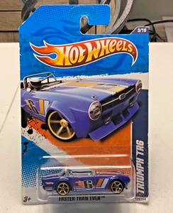 2011 Hot Wheels Mainline-Triumph TR6, Blue #6 tampo on door - Picture 1 of 6