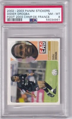 2002-03 Panini Stickers Didier Drogba Novato Pie 2003 Campeones De Francia PSA 8 - Imagen 1 de 2