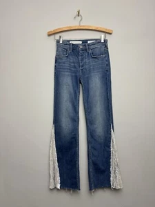 Anthropologie Pilcro Damenjeans Schlag Knöchel Paillettenpasse Größe 24 Medium Wash - Bild 1 von 8
