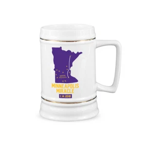 Minneapolis Miracle Minnesota Vikings Beer Stein Skol Vikings Cup Vikings Playo - Picture 1 of 3