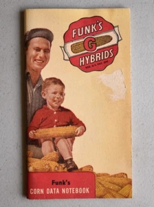 Vintage 1947 - 1948 FUNK'S HYBRID Farm Corn Data Pocket LEDGER Belle Plaine Iowa - Picture 1 of 9