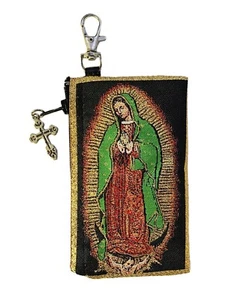 Our Lady Of Guadalupe Tapestry Keepsake Rosary Icon Pouch Key Chain Holder Gift - Picture 1 of 3