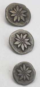 Dill Button of America Edelweiß Schaftknopf Vollmetall Antik Dose 30,25,20 mm - Bild 1 von 5