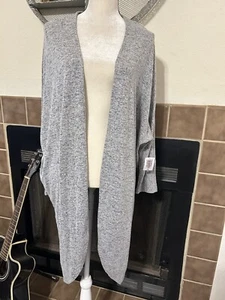 NEW Torrid Super Soft Cocoon Open Front Lounge Sleep Cardigan Grey 1X 14-16 - Picture 1 of 5