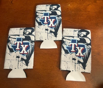Texas Rangers Drink Koozies - Juego de 3 - Sorteo de estadio / Toyota - Nuevo Foto 1 de 4