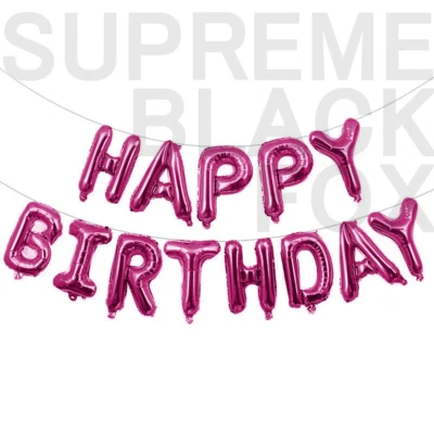 Globos de Feliz Cumpleaños Banner Globo Bunting Fiesta Decoración Autoinflable Foto 1 de 4