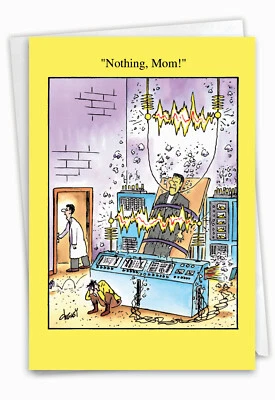 1 Смешной день рождения мать бумажная карта - мама Франкенштейн конверт включены, сделано в США - Изображение 1 из 4